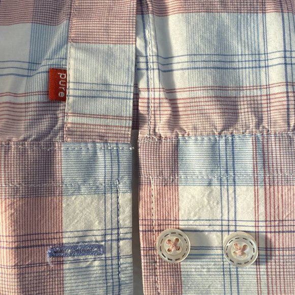 💋 4 FOR $50 / MEN'S PURE SLIM FIT LONG SLEEVED BUTTON DOWN SHIRT (SZ. M) - Picture 6 of 8